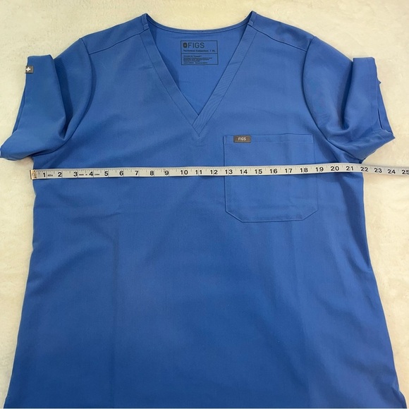 FIGS Tech Catarina One-Pocket Scrub Top Ceil Blue FW1000 Women's Size XL - Picture 9 of 11